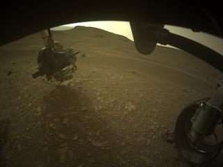 View image taken on Mars, Mars Perseverance Sol 445: Front Right Hazard Avoidance Camera (Hazcam)