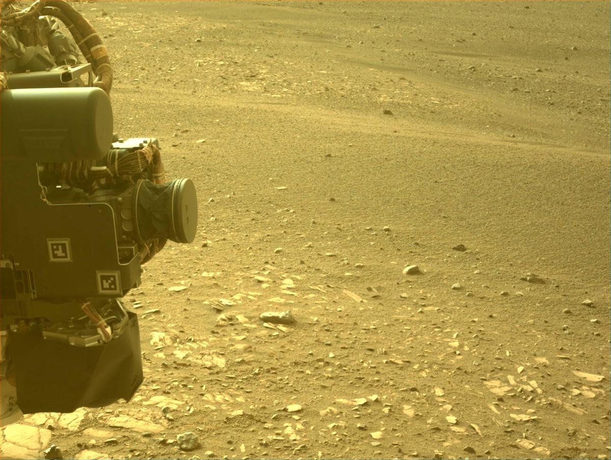 This image was taken by FRONT_HAZCAM_LEFT_A onboard NASA's Mars rover Perseverance on Sol 446