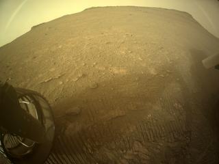 View image taken on Mars, Mars Perseverance Sol 448: Rear Left Hazard Avoidance Camera (Hazcam)