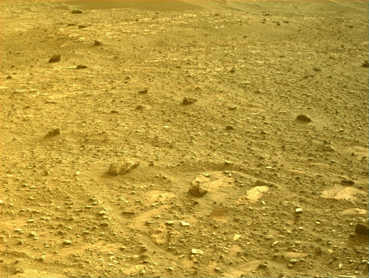 This image was taken by FRONT_HAZCAM_LEFT_A onboard NASA's Mars rover Perseverance on Sol 449