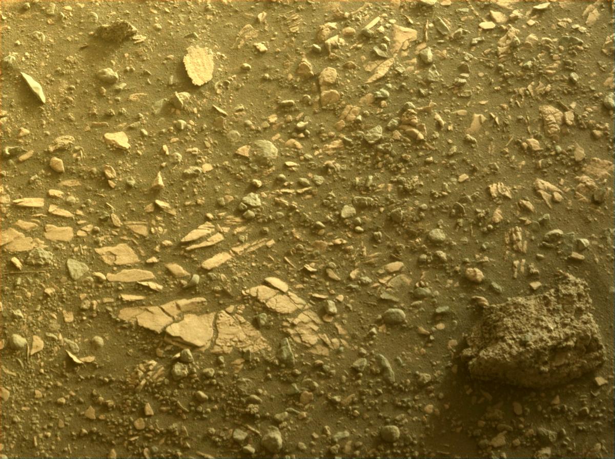 This image was taken by FRONT_HAZCAM_LEFT_A onboard NASA's Mars rover Perseverance on Sol 449