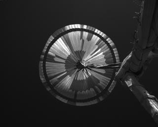View image taken on Mars, Mars Perseverance Sol 450: Parachute Up-Look Camera B