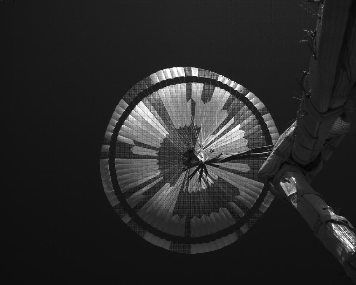 This image was taken by EDL_PUCAM2 onboard NASA's Mars rover Perseverance on Sol 450