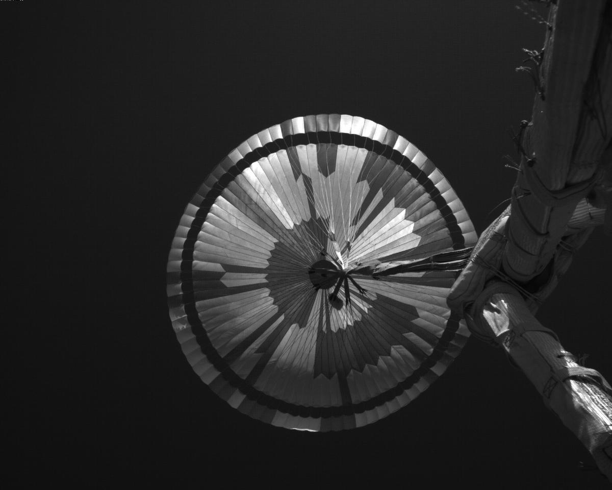 This image was taken by EDL_PUCAM2 onboard NASA's Mars rover Perseverance on Sol 450