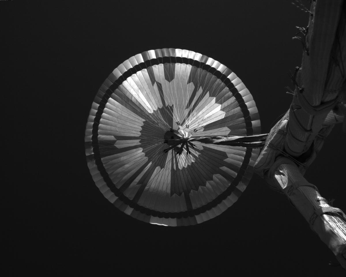 This image was taken by EDL_PUCAM2 onboard NASA's Mars rover Perseverance on Sol 450