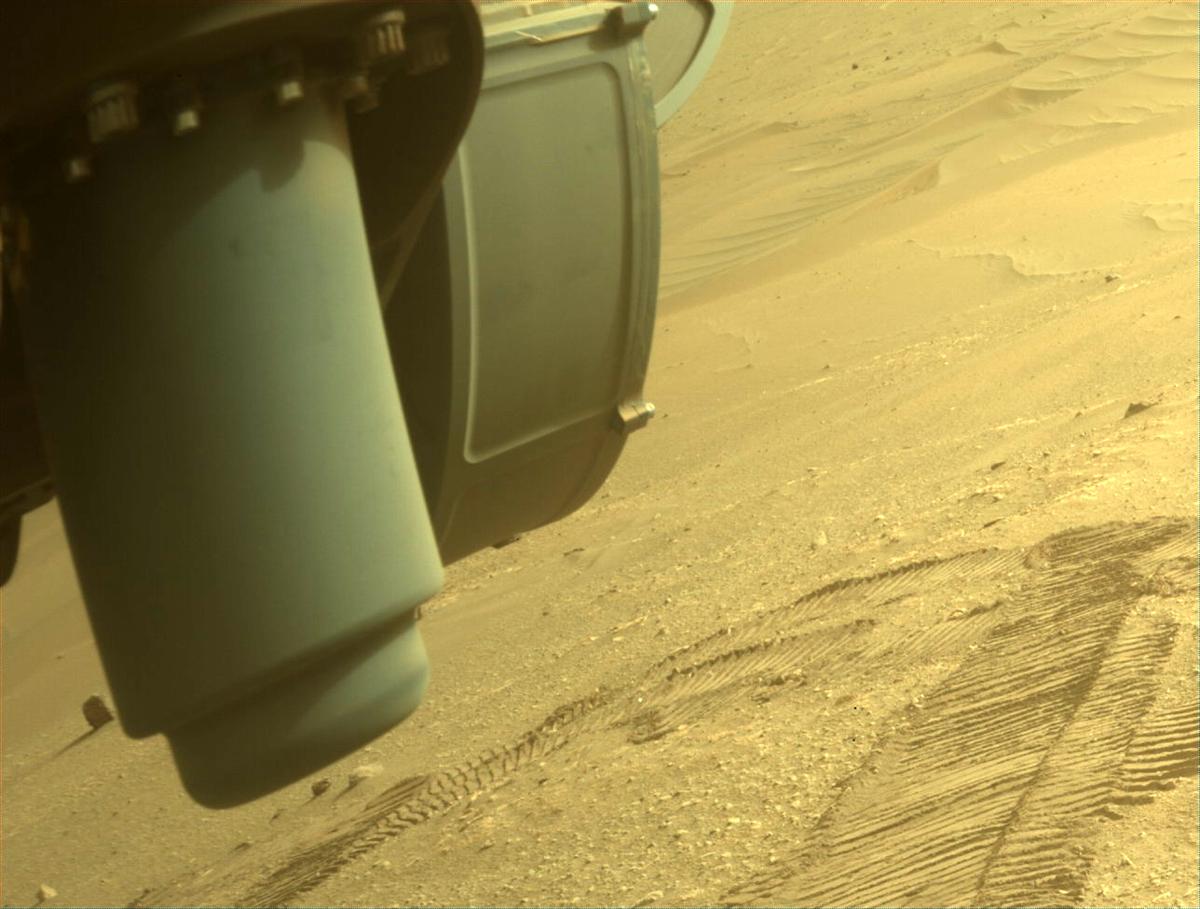 This image was taken by FRONT_HAZCAM_LEFT_A onboard NASA's Mars rover Perseverance on Sol 452