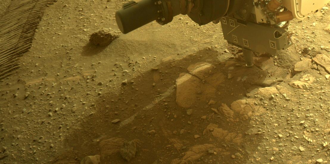 This image was taken by FRONT_HAZCAM_RIGHT_A onboard NASA's Mars rover Perseverance on Sol 452