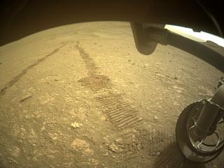 View image taken on Mars, Mars Perseverance Sol 455: Front Right Hazard Avoidance Camera (Hazcam)