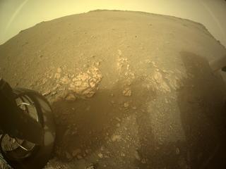 View image taken on Mars, Mars Perseverance Sol 455: Rear Left Hazard Avoidance Camera (Hazcam)