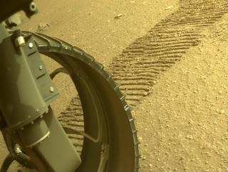 View image taken on Mars, Mars Perseverance Sol 456: Front Left Hazard Avoidance Camera (Hazcam)