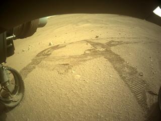 View image taken on Mars, Mars Perseverance Sol 457: Front Left Hazard Avoidance Camera (Hazcam)