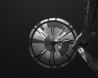 View image taken on Mars, Mars Perseverance Sol 458: Parachute Up-Look Camera B