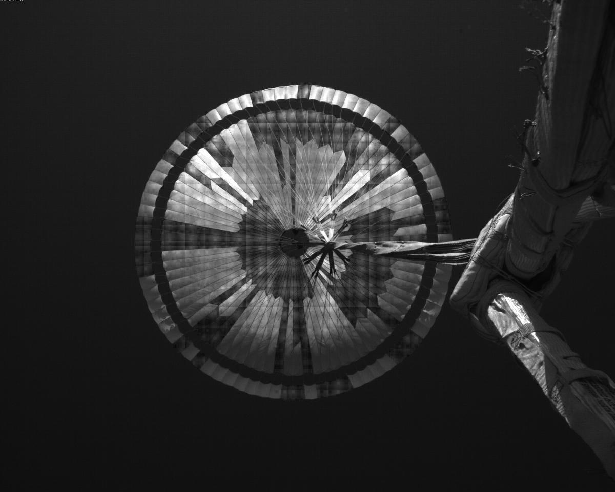 This image was taken by EDL_PUCAM2 onboard NASA's Mars rover Perseverance on Sol 458