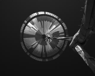 View image taken on Mars, Mars Perseverance Sol 458: Parachute Up-Look Camera B