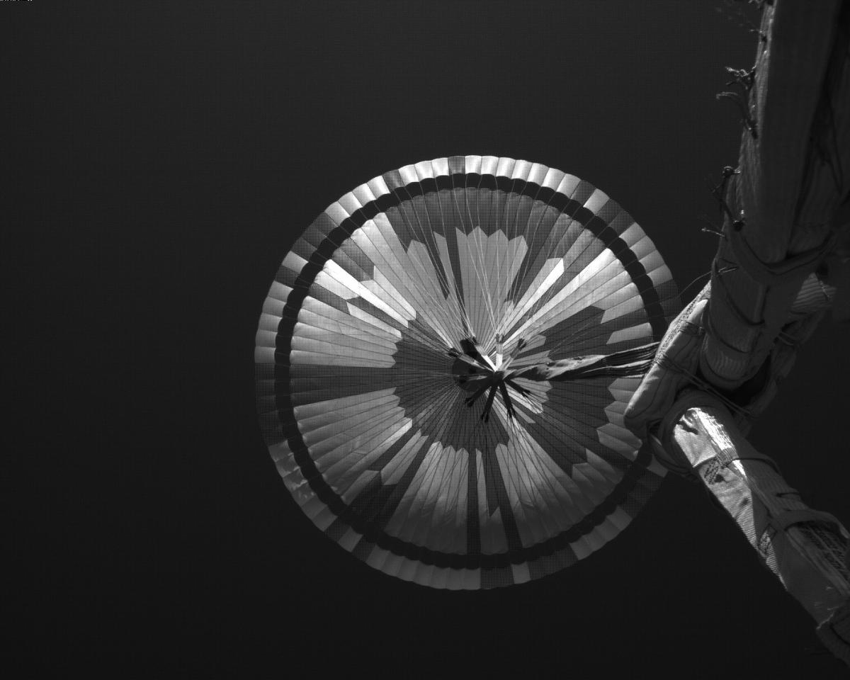 This image was taken by EDL_PUCAM2 onboard NASA's Mars rover Perseverance on Sol 458