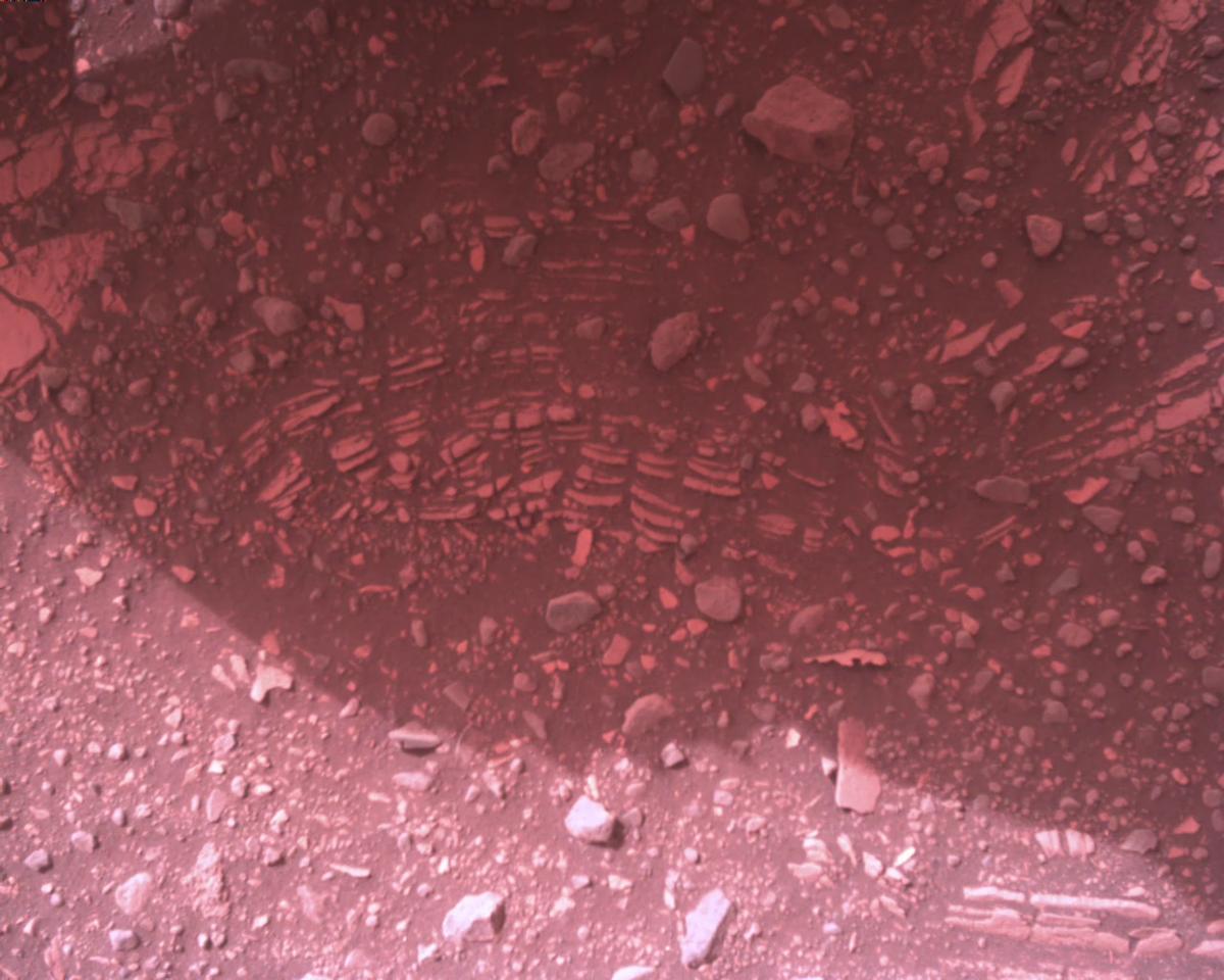 This image was taken by EDL_RDCAM onboard NASA's Mars rover Perseverance on Sol 458