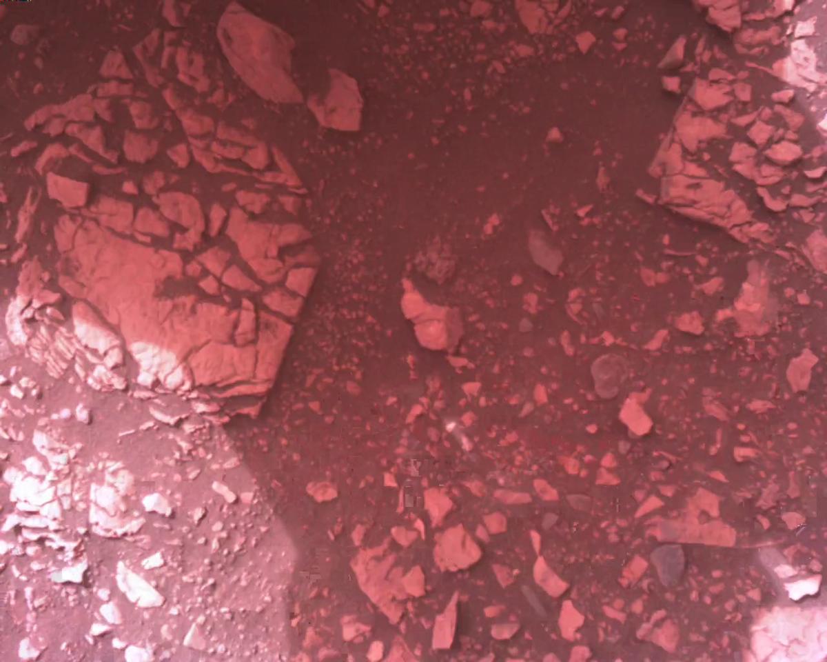 This image was taken by EDL_RDCAM onboard NASA's Mars rover Perseverance on Sol 458