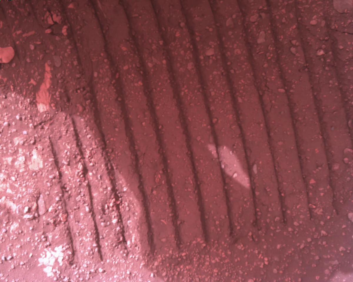 This image was taken by EDL_RDCAM onboard NASA's Mars rover Perseverance on Sol 458