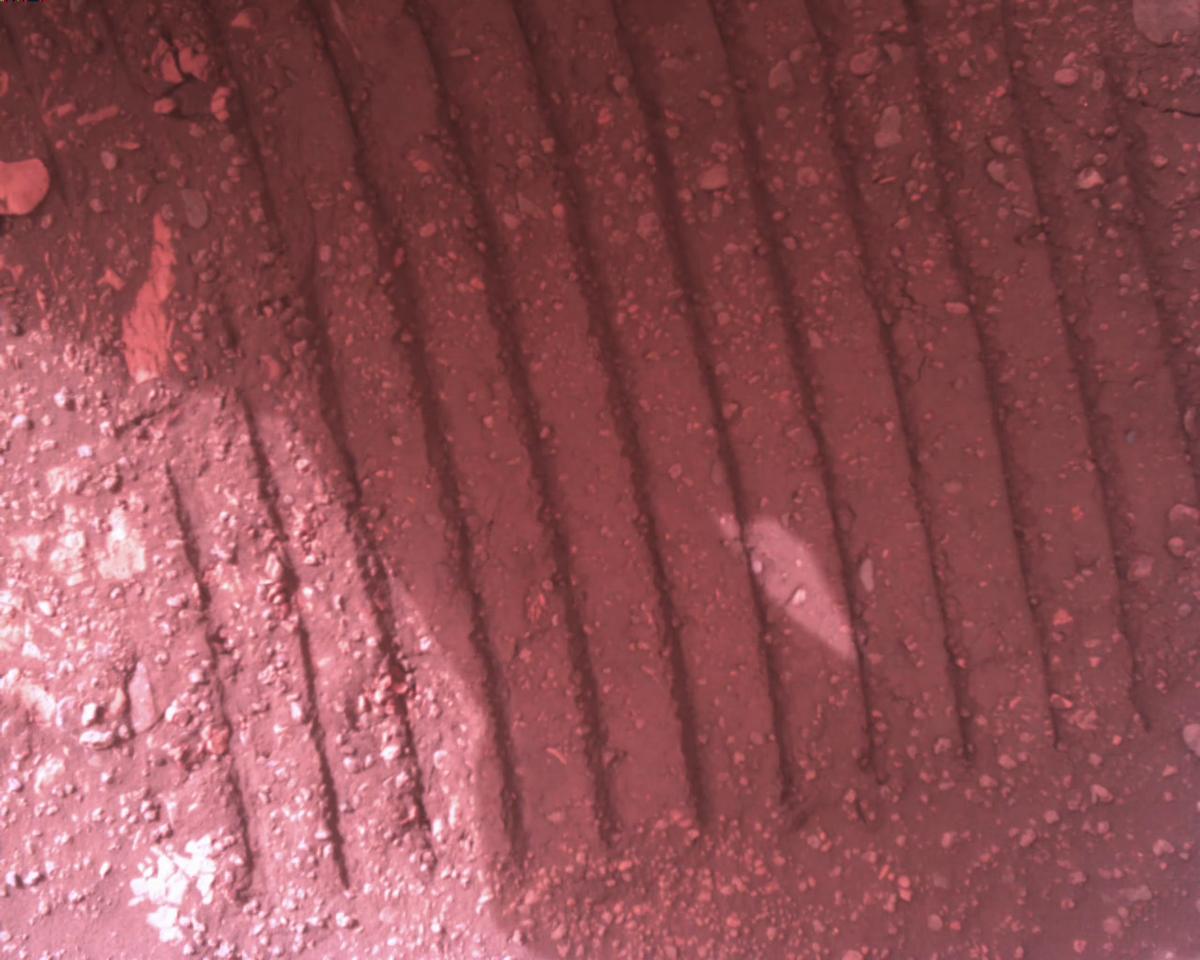 This image was taken by EDL_RDCAM onboard NASA's Mars rover Perseverance on Sol 458