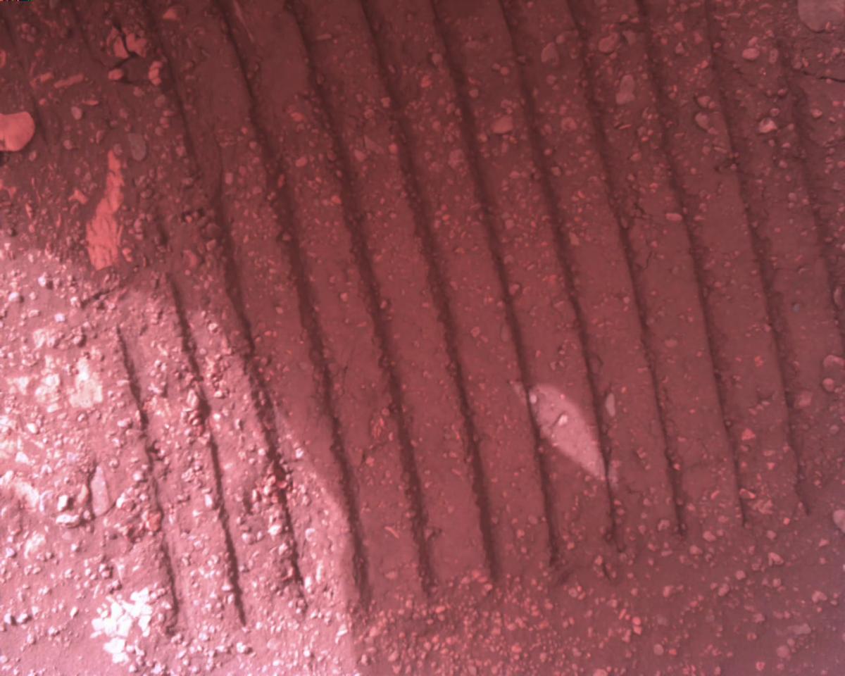 This image was taken by EDL_RDCAM onboard NASA's Mars rover Perseverance on Sol 458