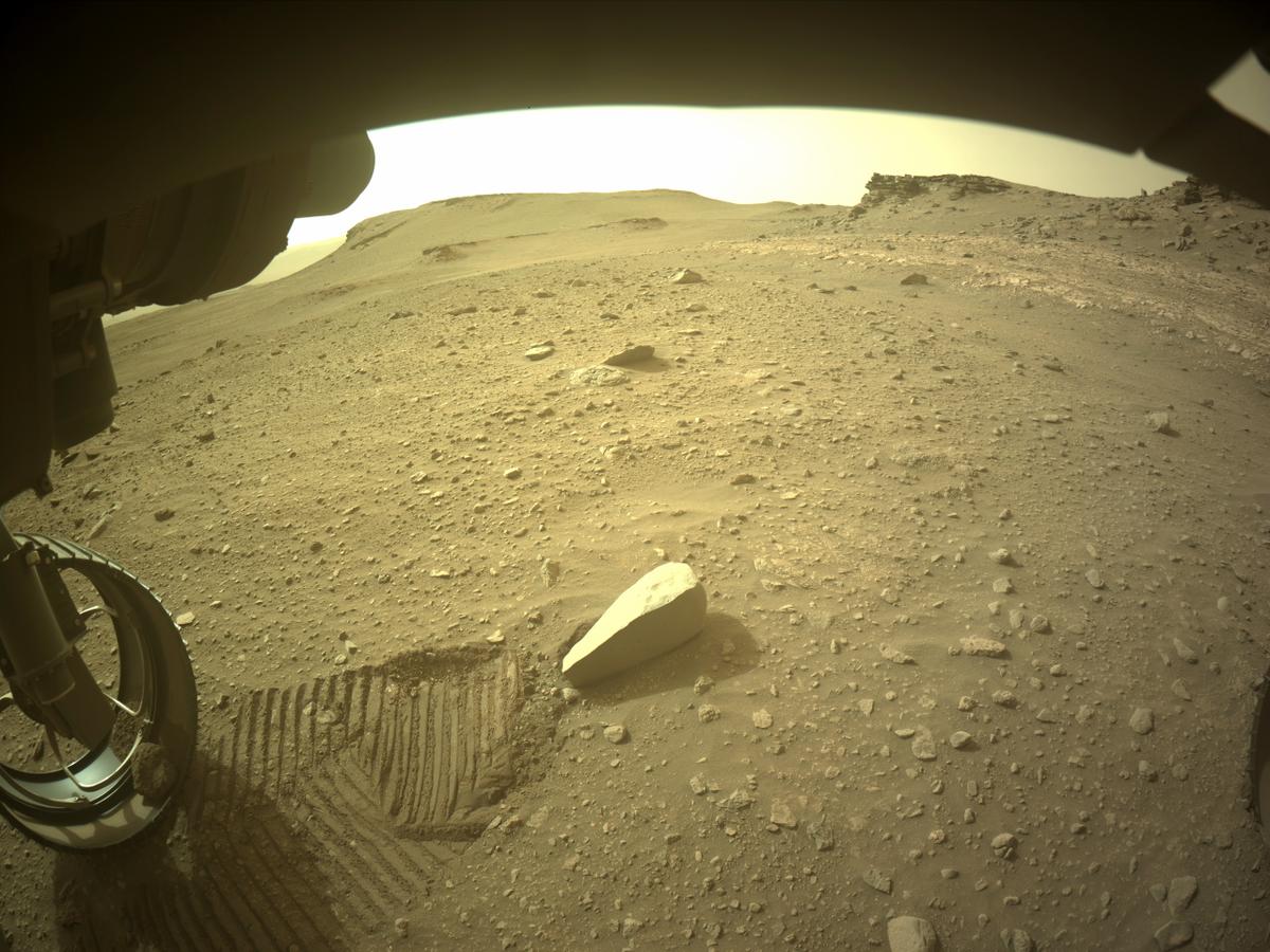 This image was taken by FRONT_HAZCAM_LEFT_A onboard NASA's Mars rover Perseverance on Sol 460
