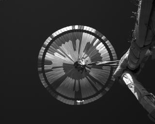 View image taken on Mars, Mars Perseverance Sol 463: Parachute Up-Look Camera B