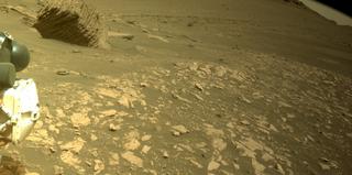 View image taken on Mars, Mars Perseverance Sol 471: Front Left Hazard Avoidance Camera (Hazcam)