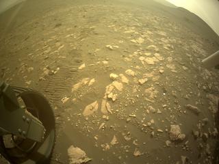 View image taken on Mars, Mars Perseverance Sol 474: Rear Left Hazard Avoidance Camera (Hazcam)