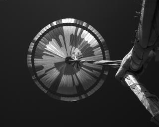 View image taken on Mars, Mars Perseverance Sol 475: Parachute Up-Look Camera B