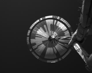 View image taken on Mars, Mars Perseverance Sol 475: Parachute Up-Look Camera B