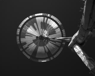 View image taken on Mars, Mars Perseverance Sol 475: Parachute Up-Look Camera B