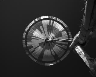 View image taken on Mars, Mars Perseverance Sol 475: Parachute Up-Look Camera B