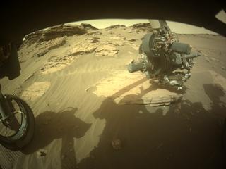 View image taken on Mars, Mars Perseverance Sol 480: Front Left Hazard Avoidance Camera (Hazcam)