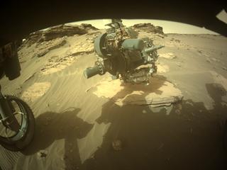 View image taken on Mars, Mars Perseverance Sol 480: Front Left Hazard Avoidance Camera (Hazcam)