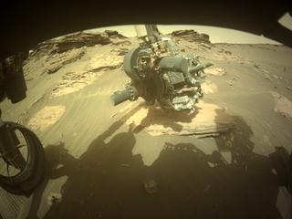View image taken on Mars, Mars Perseverance Sol 485: Front Left Hazard Avoidance Camera (Hazcam)