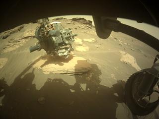 View image taken on Mars, Mars Perseverance Sol 485: Front Right Hazard Avoidance Camera (Hazcam)