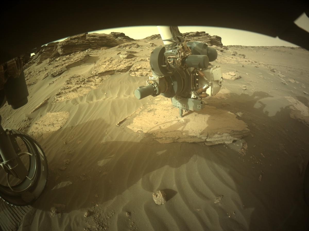 This image was taken by FRONT_HAZCAM_LEFT_A onboard NASA's Mars rover Perseverance on Sol 490