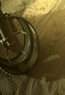 View image taken on Mars, Mars Perseverance Sol 490: Front Left Hazard Avoidance Camera (Hazcam)