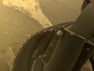 View image taken on Mars, Mars Perseverance Sol 490: Front Right Hazard Avoidance Camera (Hazcam)