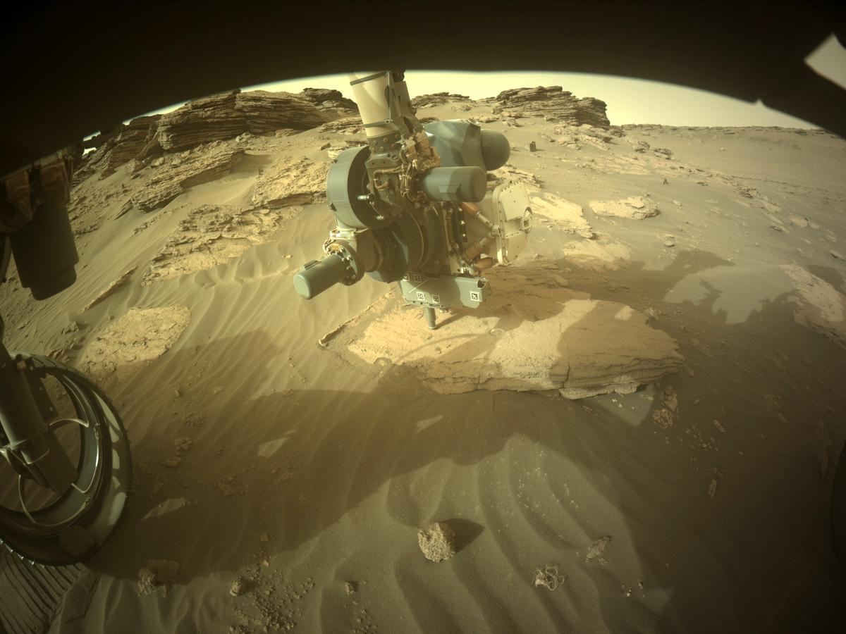 This image was taken by FRONT_HAZCAM_LEFT_A onboard NASA's Mars rover Perseverance on Sol 495