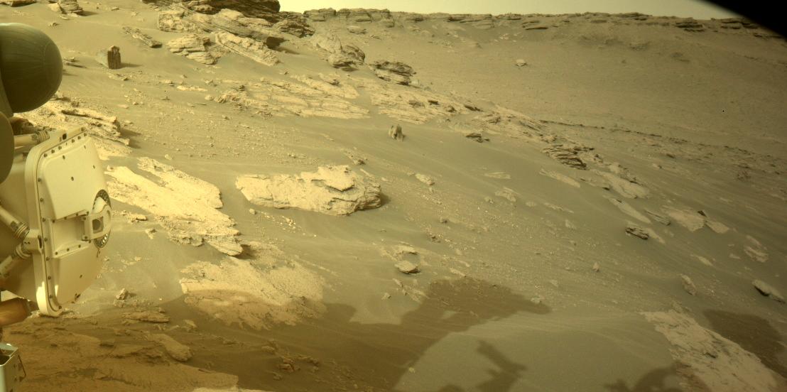 This image was taken by FRONT_HAZCAM_LEFT_A onboard NASA's Mars rover Perseverance on Sol 495