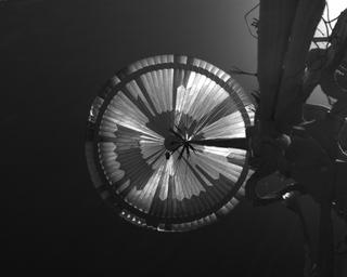 View image taken on Mars, Mars Perseverance Sol 497: Parachute Up-Look Camera A