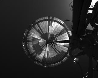 View image taken on Mars, Mars Perseverance Sol 497: Parachute Up-Look Camera A