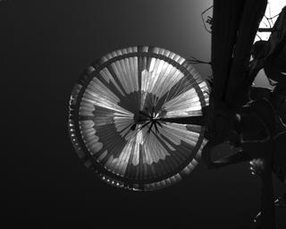 View image taken on Mars, Mars Perseverance Sol 497: Parachute Up-Look Camera A