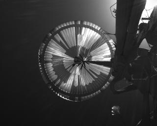View image taken on Mars, Mars Perseverance Sol 497: Parachute Up-Look Camera A