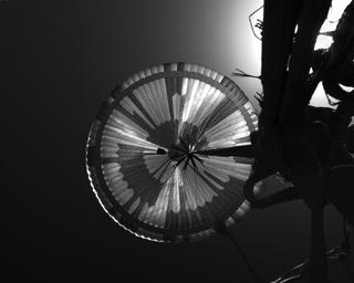 View image taken on Mars, Mars Perseverance Sol 497: Parachute Up-Look Camera A
