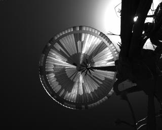 View image taken on Mars, Mars Perseverance Sol 497: Parachute Up-Look Camera A