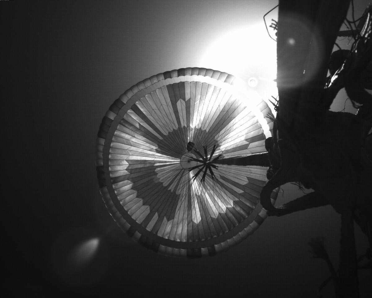 This image was taken by EDL_PUCAM1 onboard NASA's Mars rover Perseverance on Sol 497