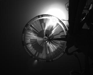 View image taken on Mars, Mars Perseverance Sol 497: Parachute Up-Look Camera A