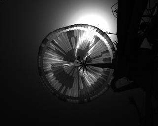 View image taken on Mars, Mars Perseverance Sol 497: Parachute Up-Look Camera A